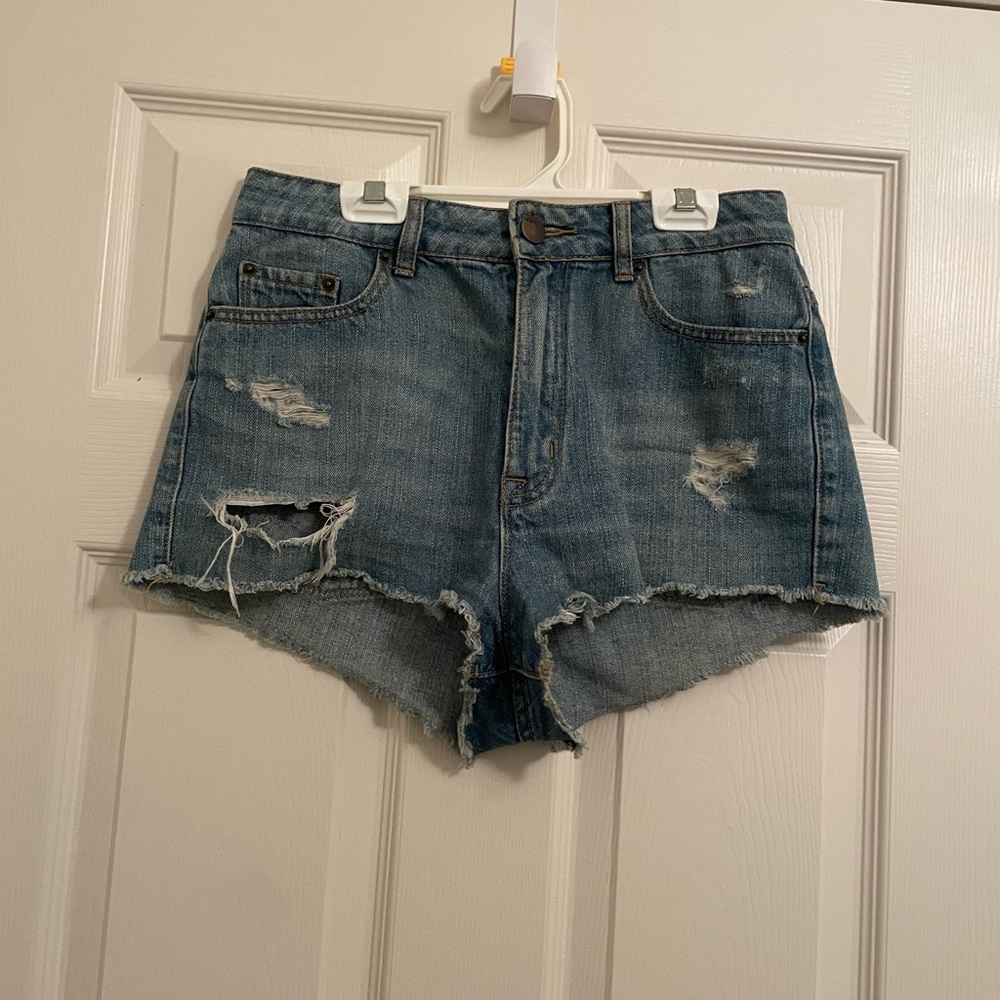 Cheeky High Rise Denim Shorts